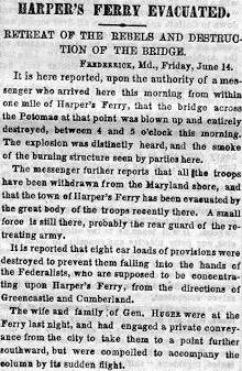Harpers Ferry Covered Bridge Article in Harper's Weekly, June 14,1861