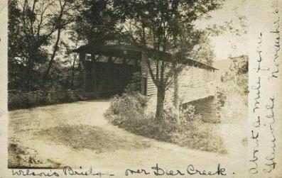 Wilson's Mill Covered Bridge Postcard, postmarked 1907
